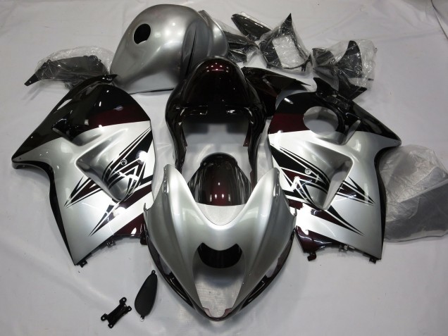 1997-2007 Argent & Rouge Foncé Suzuki GSXR 1300 Carénage Moto