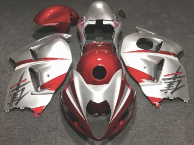 1997-2007 Rouge Brillant & Argent Suzuki GSXR 1300 Carénage Moto