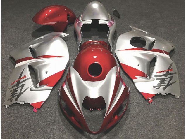 1997-2007 Rouge Brillant & Argent Suzuki GSXR 1300 Carénage Moto