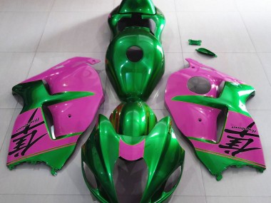 1997-2007 Vert Brillant & Rose Suzuki GSXR 1300 Carénage Moto