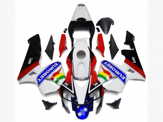 2003-2004 EuroBet Couleurs Brillantes Honda CBR600RR Carénage Moto