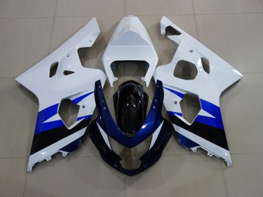 2004-2005 Blanc Brillant & Bleu Profond Suzuki GSXR 600-750 Carénage Moto