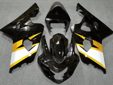 2004-2005 Noir Brillant & Jaune Suzuki GSXR 600-750 Carénage Moto