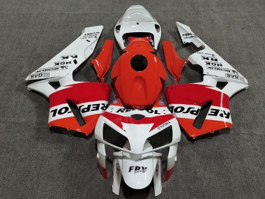 2005-2006 Blanc Rouge & Orange Repsol Honda CBR600RR Carénage Moto