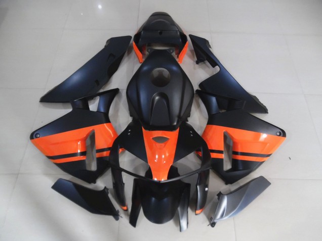 2005-2006 Noir Mat & Orange Brillant Honda CBR600RR Carénage Moto