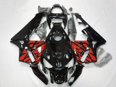 2005-2006 Noir & Rouge Tribal Honda CBR600RR Carénage Moto