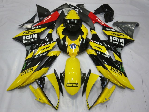 2006-2007 Jaune Motul Yamaha R6 Carénage Moto