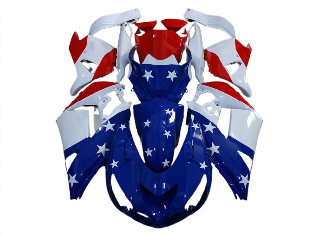 2006-2011 Drapeau Américain Kawasaki ZX14R Carénage Moto