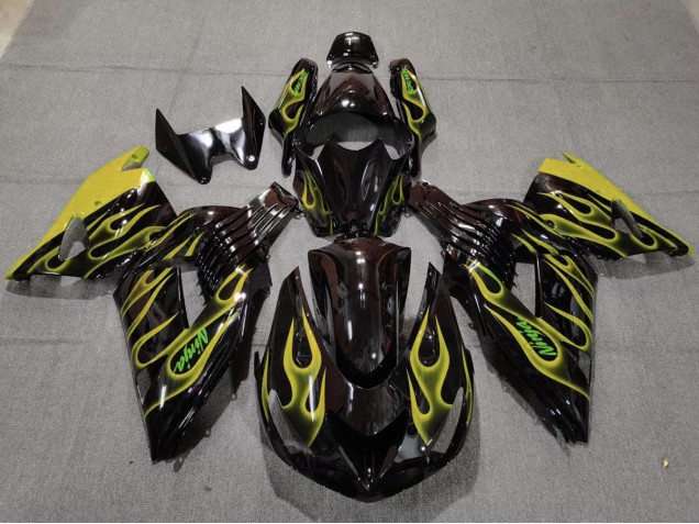 2006-2011 Giallo Fiamma Kawasaki ZX14R Carénage Moto