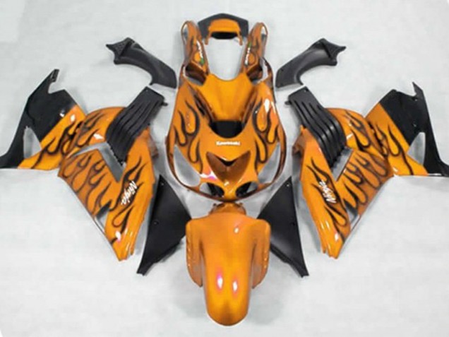 2006-2011 Giallo Nero Fiamma Kawasaki ZX14R Carénage Moto