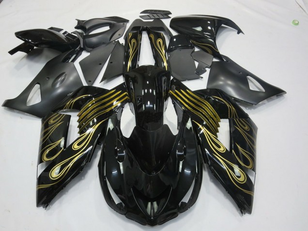 2006-2011 Or Noir Kawasaki ZX14R Carénage Moto