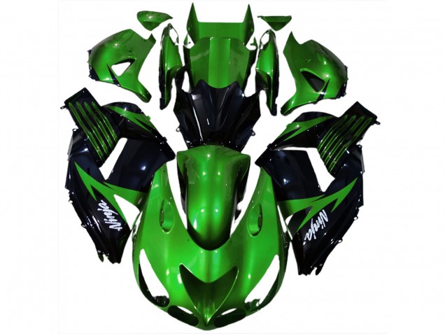 2006-2011 Vert Brillant & Noir Kawasaki ZX14R Carénage Moto