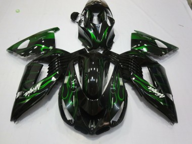 2006-2011 Vert Flamme Kawasaki ZX14R Carénage Moto