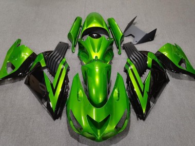 2006-2011 Vert Vif & Noir Kawasaki ZX14R Carénage Moto