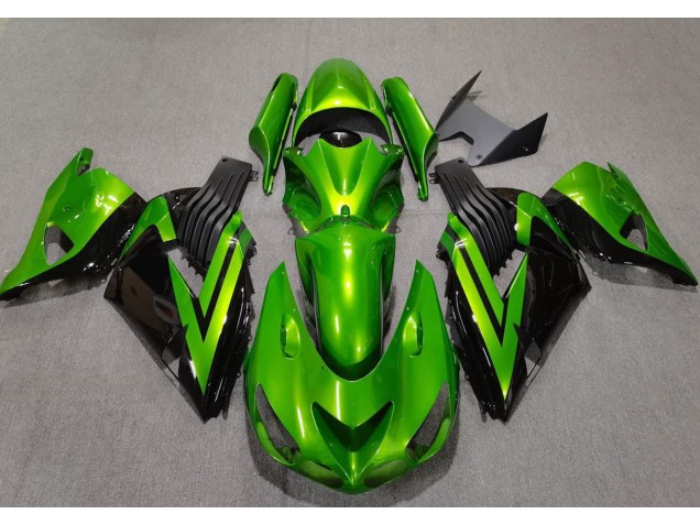 2006-2011 Vert Vif & Noir Kawasaki ZX14R Carénage Moto