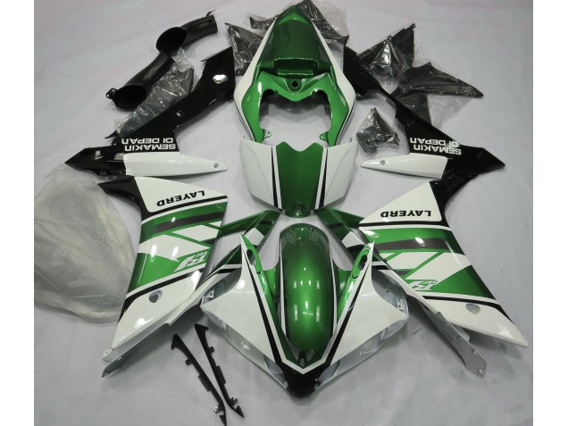 2007-2008 Blanc Brillant & Vert Yamaha R1 Carénage Moto