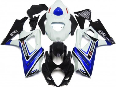 2007-2008 Bleu Brillant Avec Style Blanc & Noir OEM Suzuki GSXR 1000 Carénage Moto