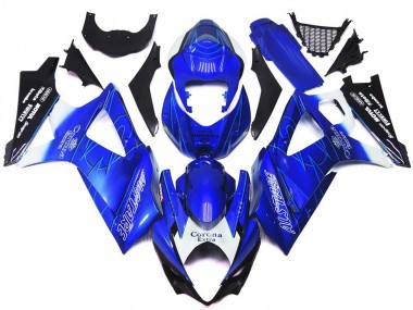 2007-2008 Bleu Vibrant Avec Blanc Corona Suzuki GSXR 1000 Carénage Moto