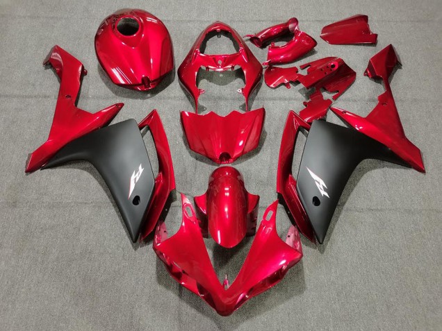 2007-2008 Rouge Bonbon & Noir Yamaha R1 Carénage Moto