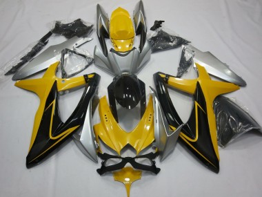 2008-2010 Jaune Noir & Argent Suzuki GSXR 600-750 Carénage Moto