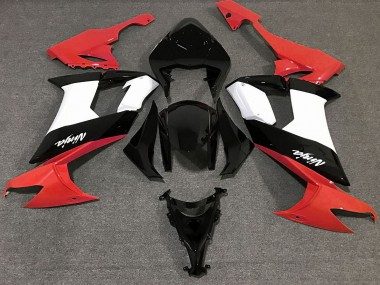 2008-2010 Rouge Brillant Noir & Blanc Kawasaki ZX10R Carénage Moto