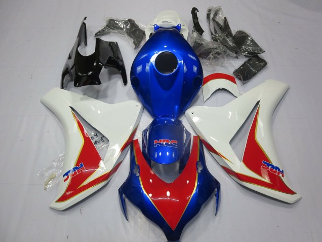 2008-2011 Blanc Rouge & Bleu Profond Honda CBR1000RR Carénage Moto