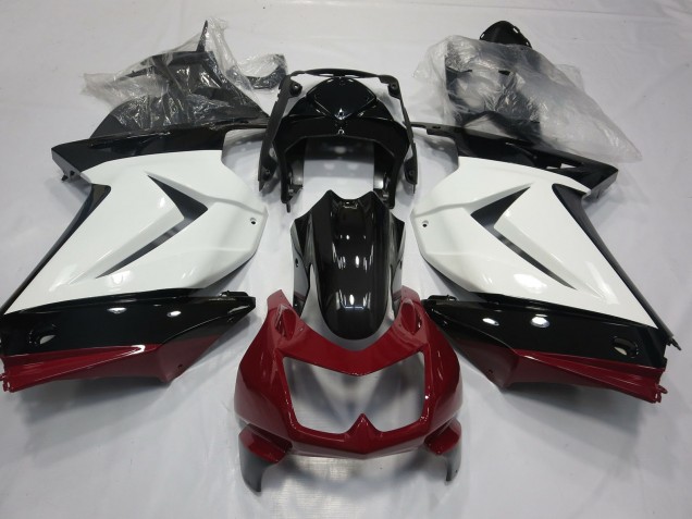 2008-2012 Blanc Rouge & Noir Kawasaki Ninja 250 Carénage Moto