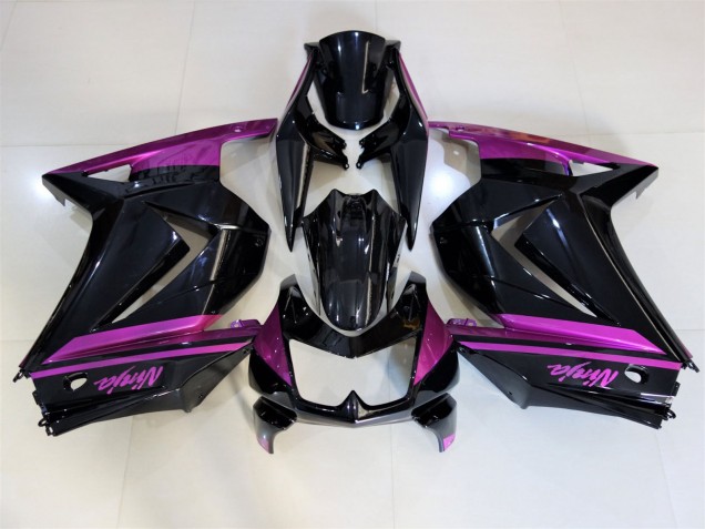 2008-2012 Noir Brillant & Violet Kawasaki Ninja 250 Carénage Moto