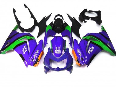 2008-2012 Violet Vert & Noir Kawasaki Ninja 250 Carénage Moto