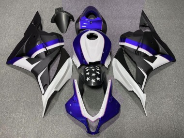 2009-2012 Étoile Noir Mat & Bleu Foncé Honda CBR600RR Carénage Moto