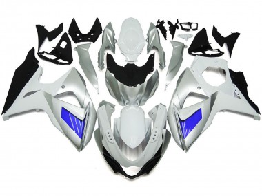 2009-2016 Argent & Blanc Personnalisés Avec Noir Suzuki GSXR 1000 Carénage Moto