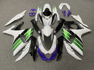 2009-2016 Blanc Brillant Vert Noir & Violet Suzuki GSXR 1000 Carénage Moto