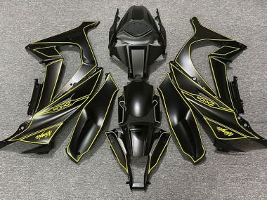 2011-2015 Doublure Noir Mat & Jaune Kawasaki ZX10R Carénage Moto