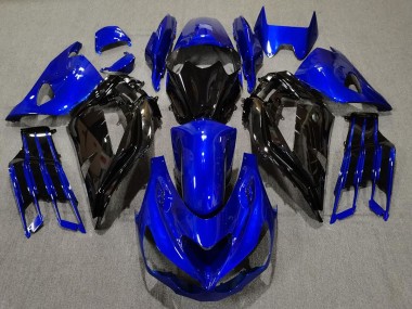 2012-2021 Bleu Brillant & Noir Kawasaki ZX14R Carénage Moto